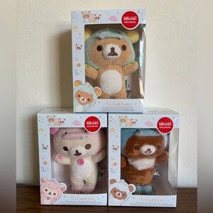 Set of 3 Rilakkuma Boxed Clawed Feet Dino Hat Magnetic Bases Round1 Exclusive!